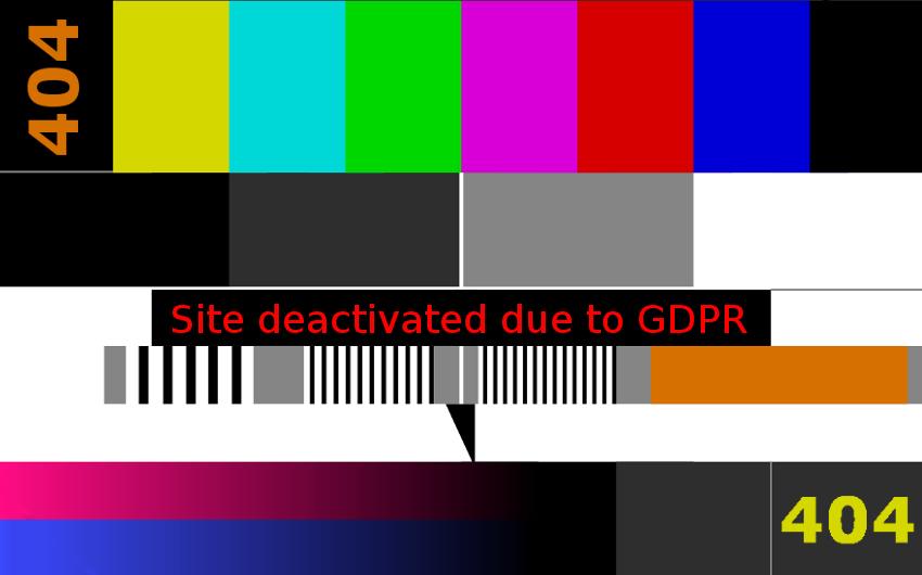 Site deactivated due to GDPR